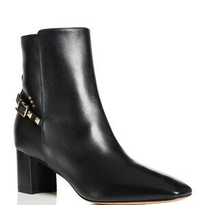 Valentino Garavani Rockstud Leather Block-Heel Booties